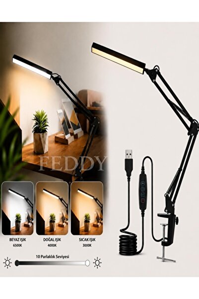 CAILON Katlanabilir LED Akrobat Masa Lambası Okuma & Çalışma Işığı, Masa Tutu...