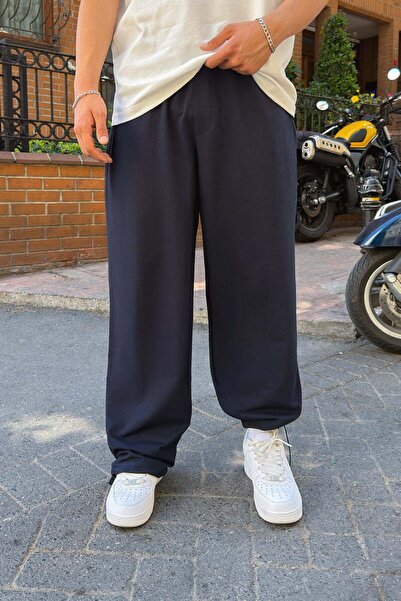 Flaw Wear Basic Leg Stopper Navy Blue Sweatpants