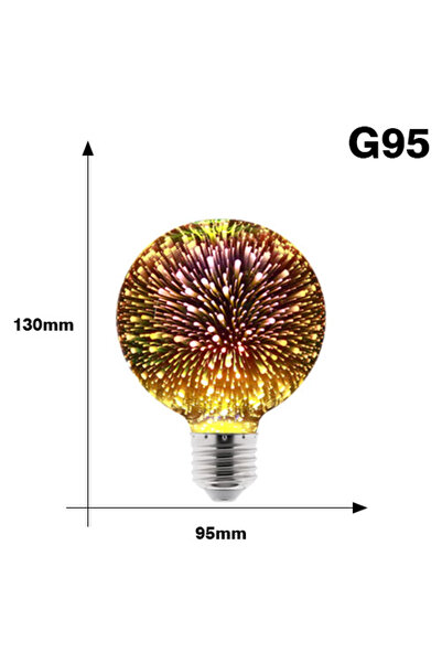 Choice G95 3D Decoration LED Edison Light Bulb E27 6W 110V 220V Vintage Star ...