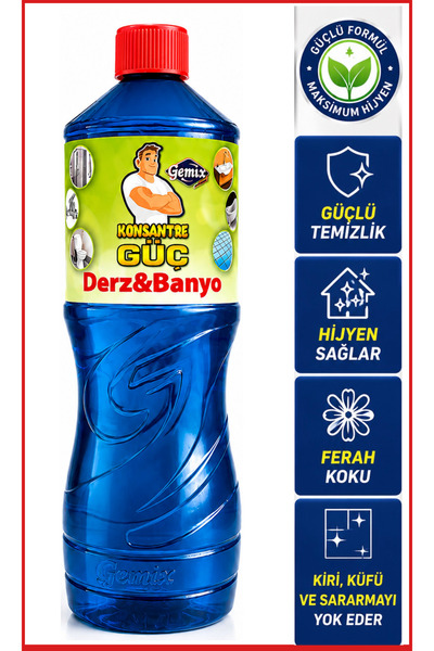 Derz&Banyo Duşakabin Fayans Arası Temizleyici 1 Litre –Küf,Sararma ve Kireç Karşıtı Güçlü Formül