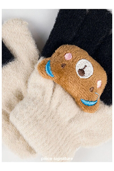 PIECE SIGNATURE Soft Children's Gloves with Cute Bear Accessories (1-3 Years ...