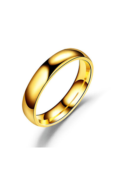 Choice 5 Gold Simple 6mm Titanium Ring Women Men Prevent Allergy High Polishe...
