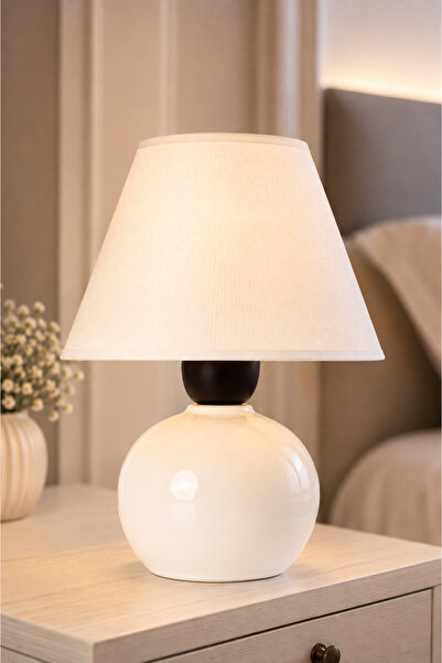 NisaLuce Nisa Luce 12 Lik Top Abajur Small Ceramic - أبيض / كريمي •• مصباح طا...