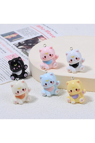 Choice 10pcs Mixed Color 10Pcs Kawaii Cartoon 3D Cat Resin Charms Cute Kitty ...