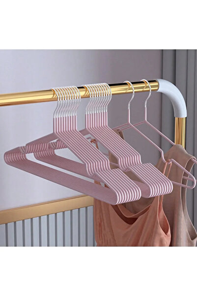 Choice1 pink 10pcs- Metal Traceless No-slip Clothes Hangers, Durable Strong C...