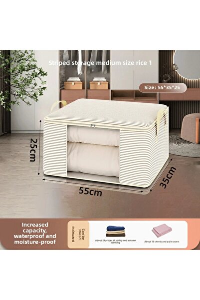 Choice1 Beige-50L Household Large Foldable Storage Bag,Clothing,Quilt,and Mis...