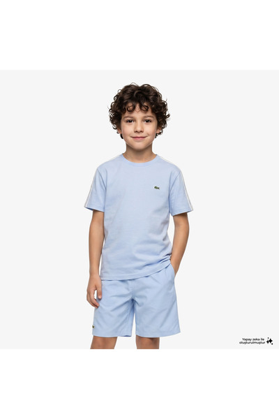 Lacoste Çocuk Bisiklet Yaka Mavi T-Shirt