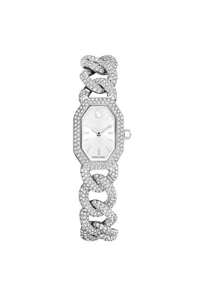 Swarovski Dextera Chain Saat, Isviçre Üretimi, Kristal Bileklik, Gümüş Rengi,...