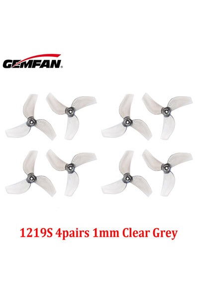 Choice 1mm Clear Grey 4Pairs Gemfan 1219S 31mm 3-Blade PC Propeller 1mm For M...
