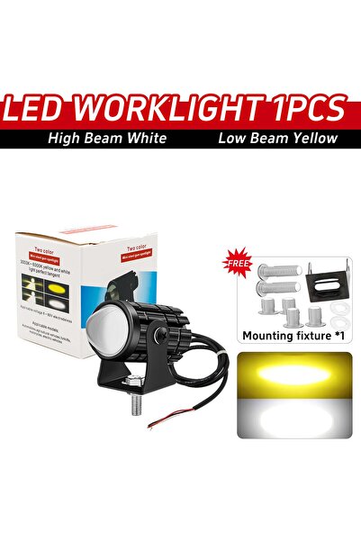 Choice10 مصباح أمامي LED للدراجات النارية فائق السطوع بعدسة عين السمكة، أصفر ...