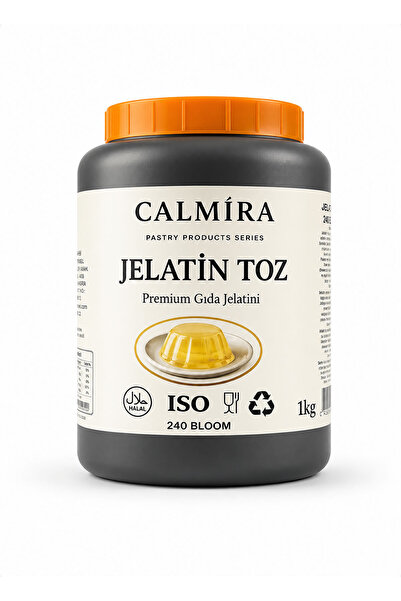 CALMİRA Jelatin Toz 1 kg / %100 Saf Sığır Jelatini Tozu / 240 Bloom / Helal S...