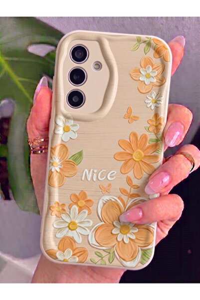 Rivor Samsung Galaxy S25 FE Uyumlu Kılıf Kamera Korumalı 3D Kabartma Papatya ...