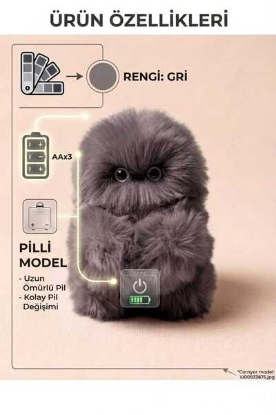 TrendTopic Miruni Akıllı Peluş Robot Oyuncak PİLLİ - Müzikli - Hareketli Kafa...
