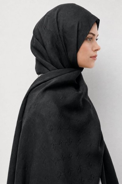 Mizalle M Desen Naia Siyah Pamuk Şal