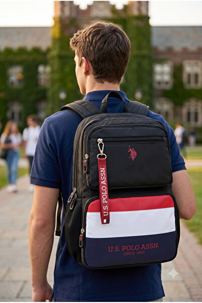 U.S. Polo Assn. حقيبة ظهر مدرسية للجنسين من US Polo Assn 24176-24172-24174، ح...