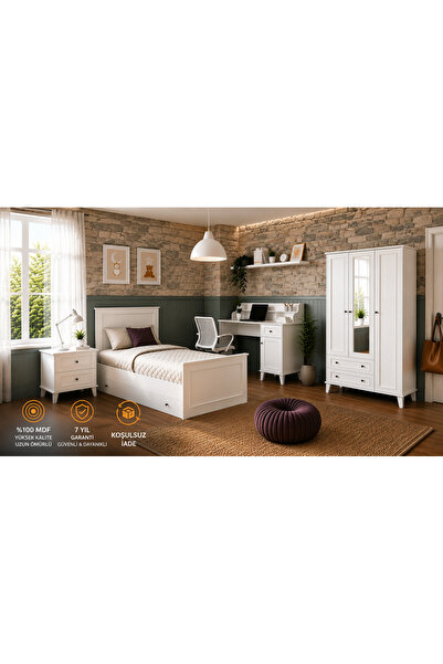 VENATTO madrid larch(aynalı)genç oda takımı (%100mdf)