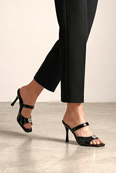 Gökhan Talay Lunessa Flexible Soft Non-Slip Sole (8 cm) Black Patent Leather ...