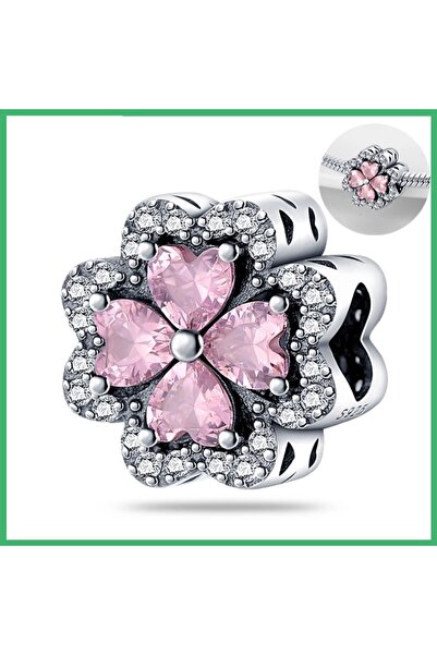 Choice AC217-880 925 Sterling Silver Love Clover Charms Pendant with Cubic Zi...