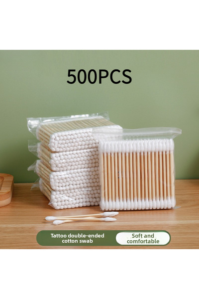 Choice 500 500 Pcs Double-Sided Bamboo Ear Disposable Double-Headed Cotton Sw...