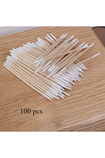 Choice WHITE 100pcs 100Pcs One Pack of Nail Wood Stick Cleaning Rod Tip Cotto...