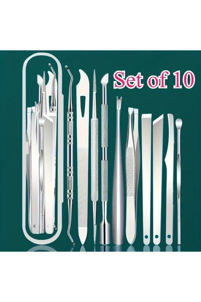 Choice 10pcs 10pcs Stainless Steel Toenail And Cuticle Removal Kit Odorless P...