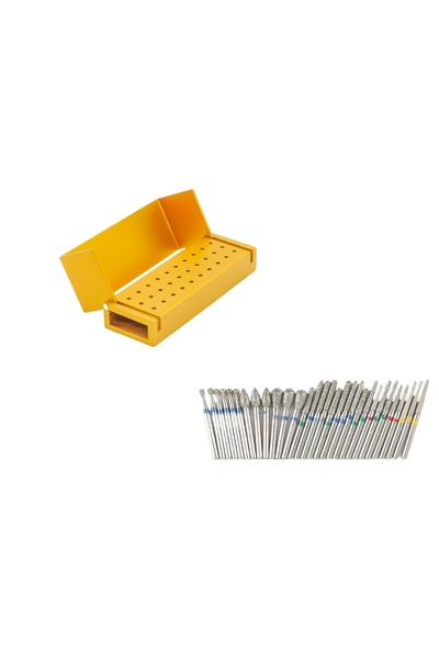 Choice 1 Gold and 30 burs 30Pcs Dental Diamond Burs Drill with Aluminum Disin...
