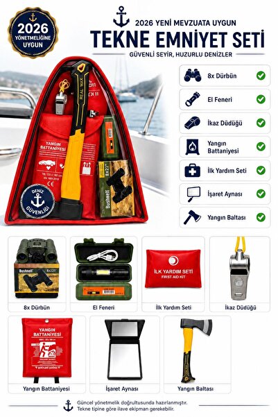 BCT STORE Yeni Yönetmeliğe Mevzuata Uygun Zorunlu Tekne Acil Durum Seti - Dür...