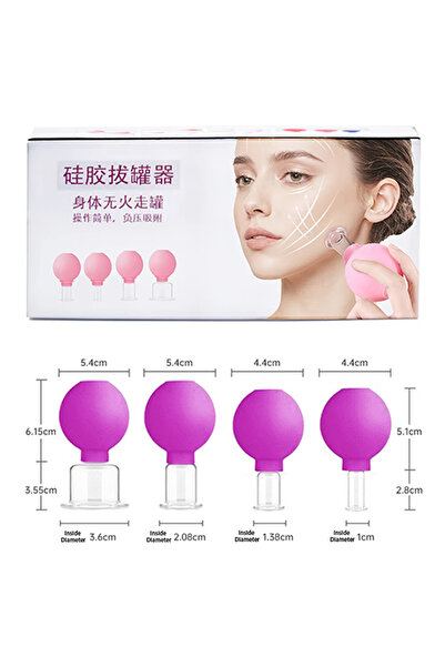 Choice4 4PCS Purple 4PCS Facial Massage Cupping Set 1PCS Eye Face Massage Vac...