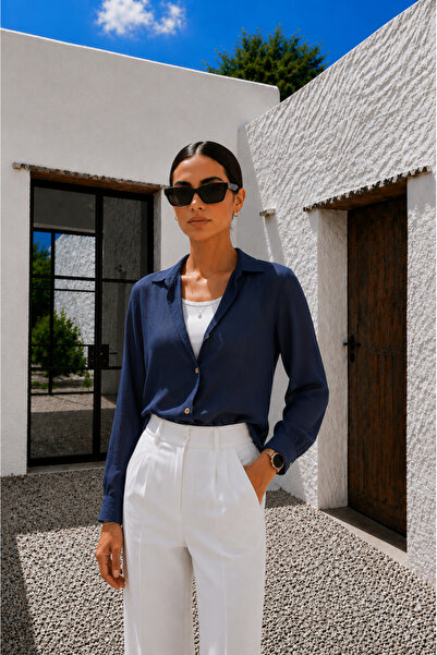bellura Crop Badyli Arkası Uzun Gömlek