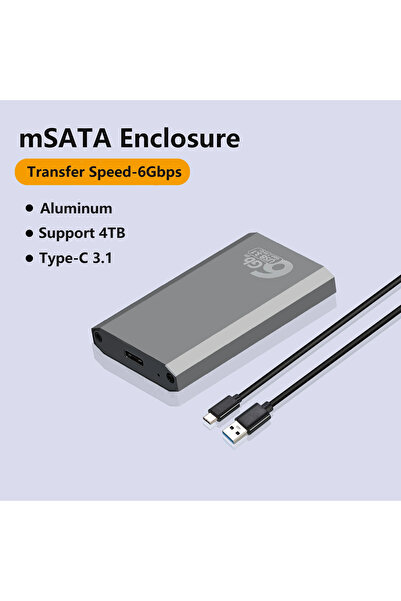 Choice علبة محرك أقراص SSD رمادية اللون من نوع MSATA بسرعة 6 جيجابت في الثاني...