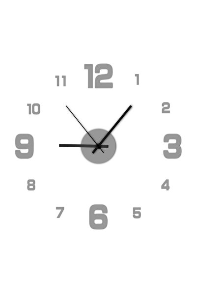 Choice Silver Creative Frameless DIY Wall Clock Wall Decal Home Silent Clock ...