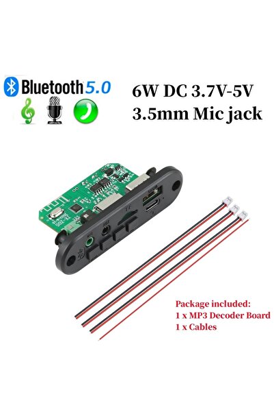 Choice 3.7V-5V 6W Bluetooth 5.0 MP3 WMA WAV Decoder Board DC 12V Handsfree Ca...