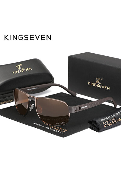 Choice6 Brown KINGSEVEN Men Polarized UV400 Sunglasses Fashion Vintage Retro ...