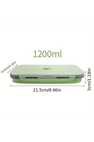 Choice 1200 مل 1/4 قطعة حاوية تخزين طعام سيليكون قابلة للطي وقابلة للتكديس لت...