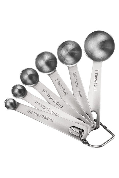 Choice Circular 6Pcs 6Pcs Food Grade Stainless Steel Measuring Spoons Set Pre...
