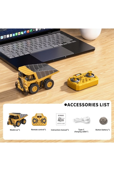 Choice Dump Truck-Yellow 1:64 Bluetooth Remote Control Crane And Forklift Two...