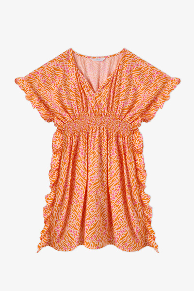 Penti Kaftan cu pompon cu imprimeu leopard Safari pentru fete
