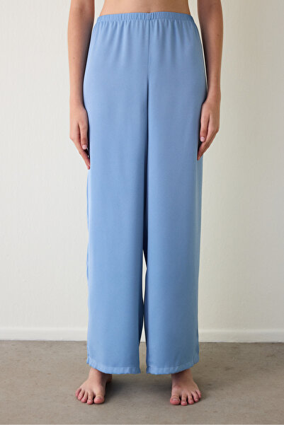 Penti Blue Luna Satin Wide Leg Pajama Bottoms