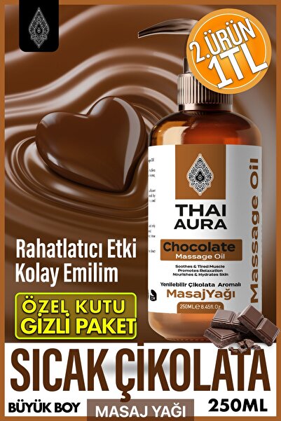 Genel Markalar Thai Aura 250ml Yenilebilir Çikolatalı Etkili Spa Masaj Yağı R...