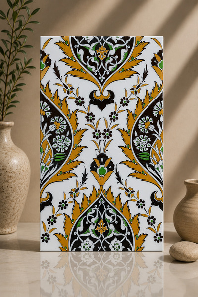 Armada Çini 25x40 Cm Sp 417 Sarı Göbekli Kütahya Iznik Çini Karo