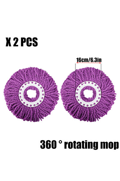 Choice 2 pcs Universal 360 ° Rotating Mop Head Microfibers Round 16mm Mopping...