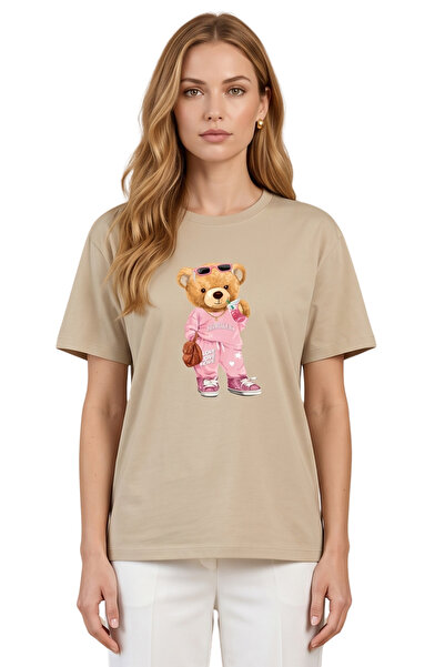 DK DAKSEL Tricou oversize unisex cu imprimeu ursuleț de pluș, cu peste 10 opț...