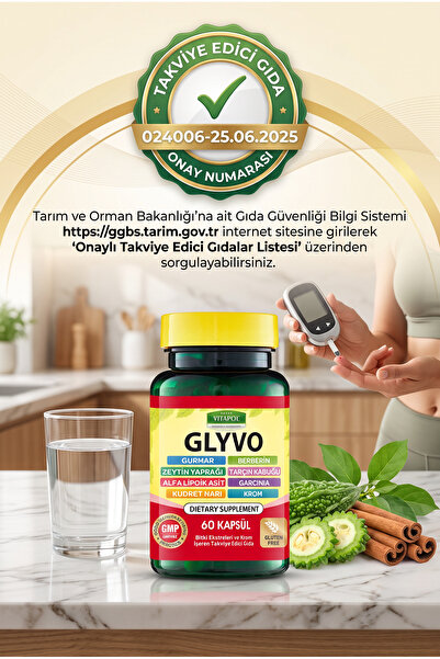 Vitapol Glyvo Berberin,Krom Pikolinat,Tarçın,Garcinia, Bitki Ekstreleri 60 Kapsül Tatlı İsteği Azaltma Desteği