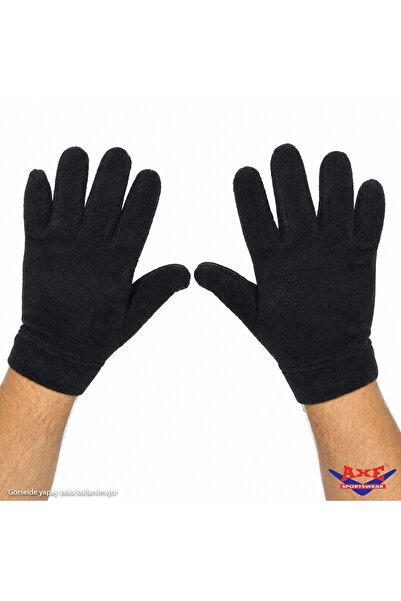 AXE SPORTSWEAR Men's Winter Black Thermal Fleece Gloves with Folded Cuffs for...