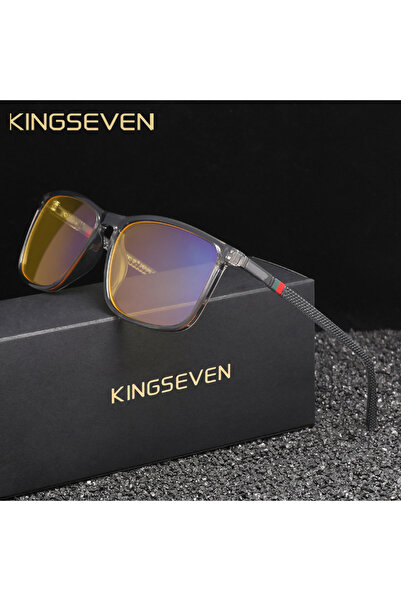 Choice6 Transparent Grey 65 KINGSEVEN Blue Light Filter Transparent Glasses M...