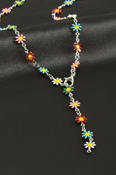 Generic Brand Daisy Enamel Y Necklace