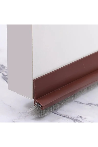 Choice 25mm Brown Door Seal Draft Stopper with Brush Reduce Noise, Door Sweep...
