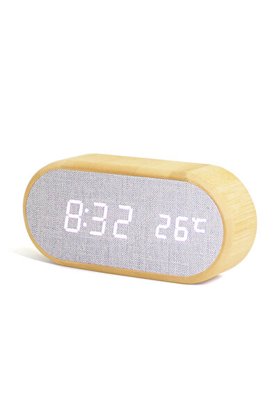 Choice Bamboo Digital Alarm Clock with Temperature Wooden Table Clocks for Be...