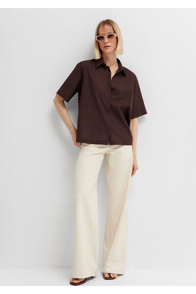 Mavi Short Sleeve Brown Shirt Loose Fit / Relaxed Fit 1211615-88083