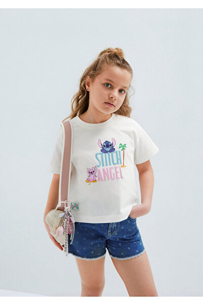 Mavi Tricou pentru fete, cu imprimeu, alb murdar M7610449-70057